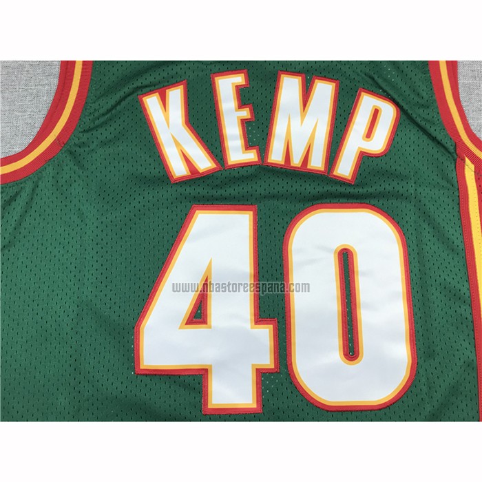 Camiseta Seattle SuperSonics Shawn Kemp NO 40 Historic Retro Verde2